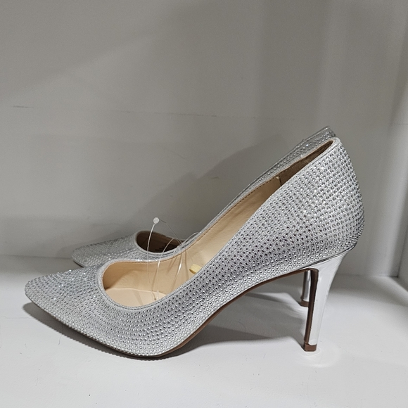 jessica simpson lindiza rhinestones sparkly silver heels new - Picture 8 of 8